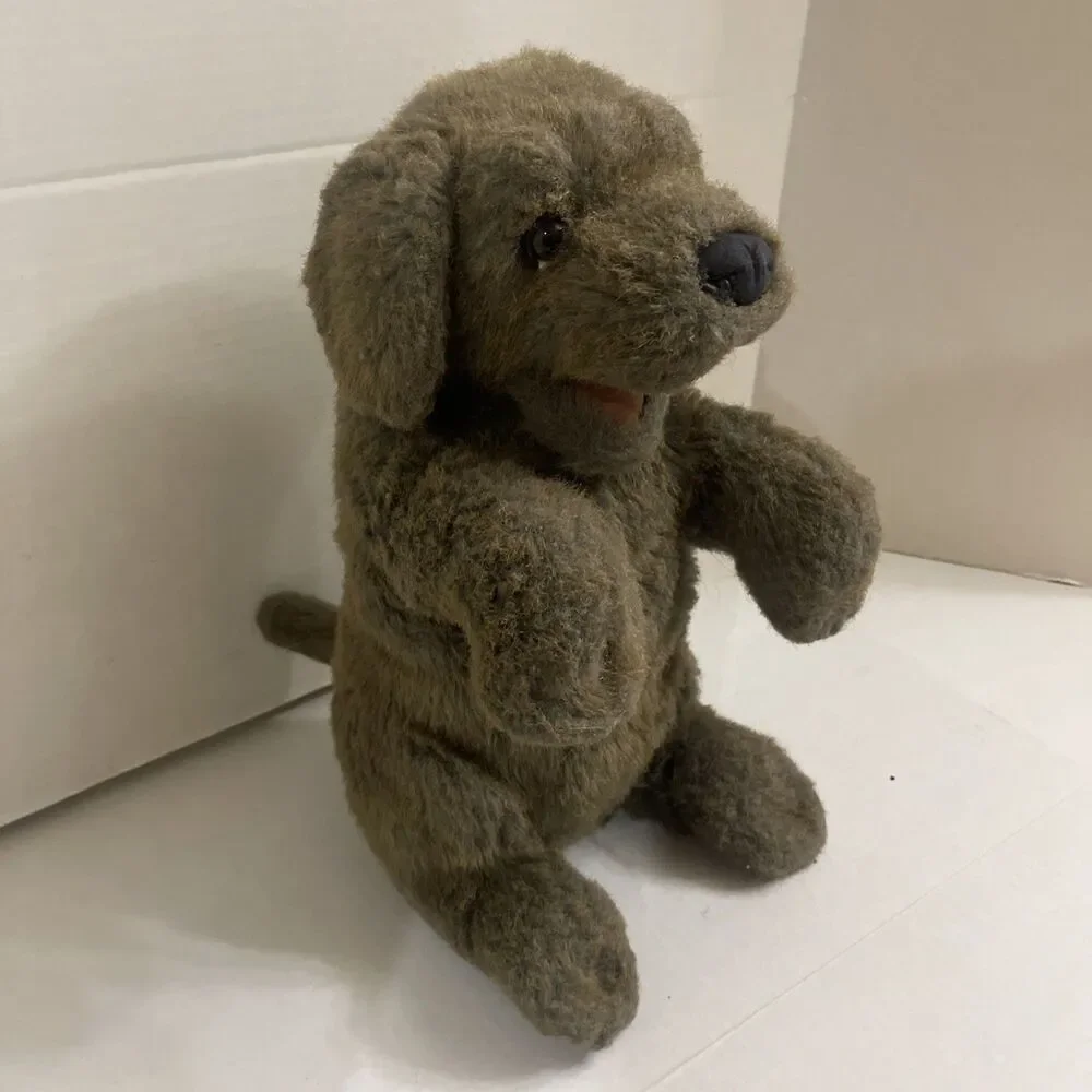 Folkmanis Sitting Puppy Dog Hand Puppet Full Body 14” Plush Brown Folktails